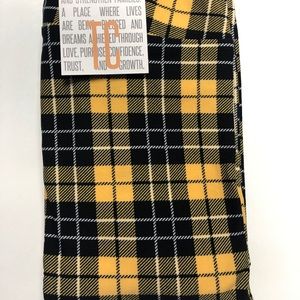 LuLaRoe Black & Yellow Plaid Leggings